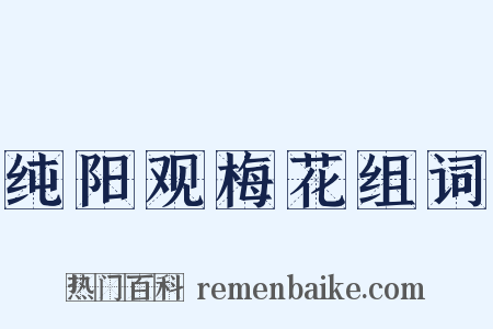 纯阳观梅花组词是什么意思的图片